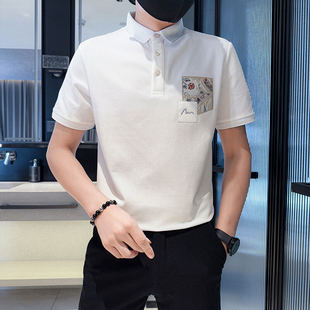小码男装矮小个子男生中国风刺绣翻领polo衫百搭短袖T恤S号XS半袖
