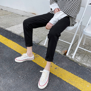 青少年小码小脚紧身牛仔裤男矮个子S码XS26韩版修身休闲九分裤155