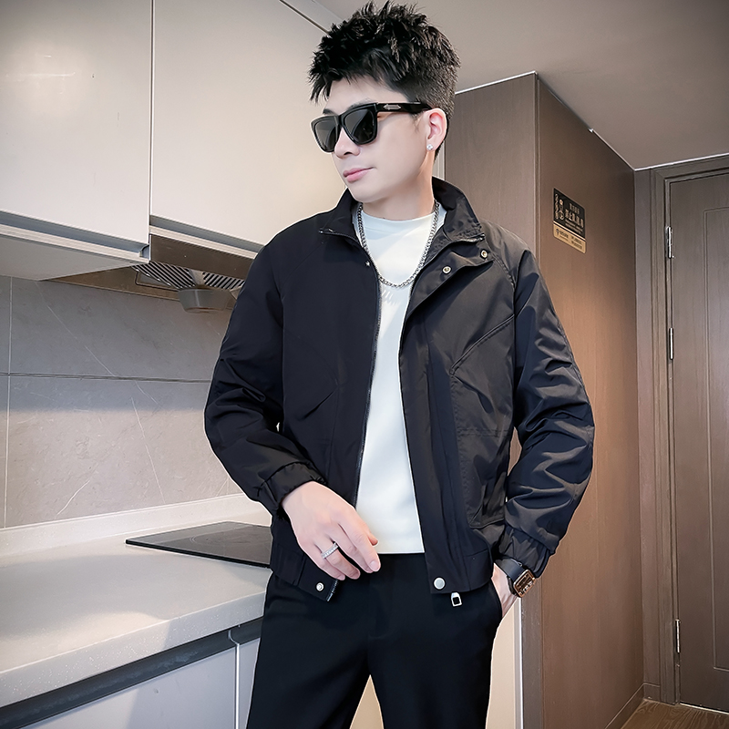 155矮小个子小号秋冬XS潮流百搭青年修身S小码纯色夹克加棉外套