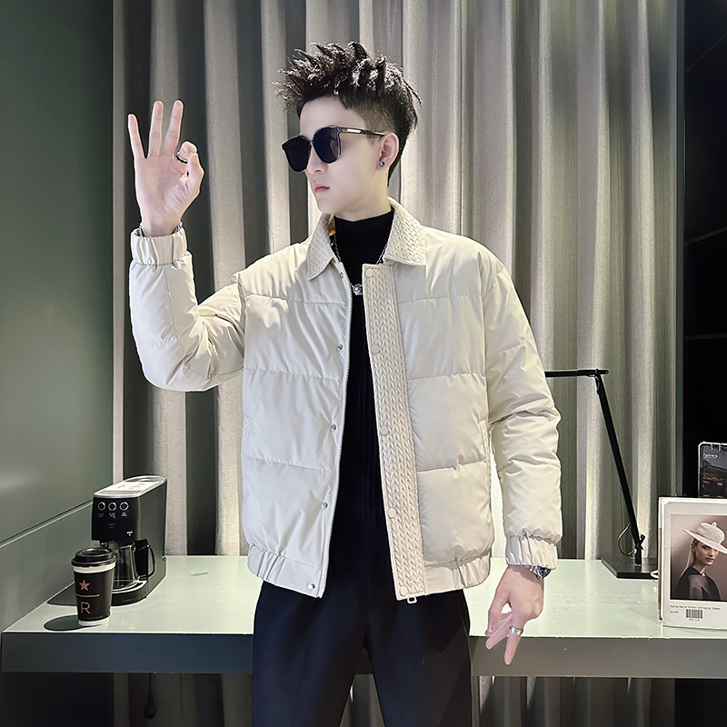 矮个子小码男装冬季加厚棉服S号XS简约修身短款棉袄加厚保暖棉衣