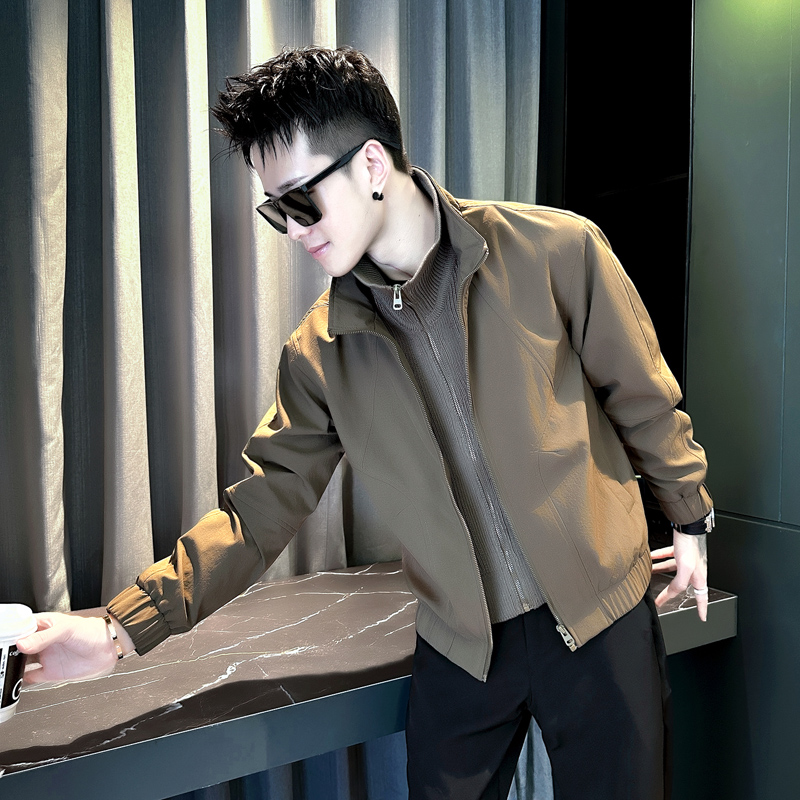 小码男士外套韩版瘦人立领上衣XS号S号款矮小个子修身假两件夹克