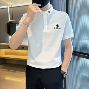刺绣短袖 男装 XS小码 商务休闲半袖 polo衫 t恤155矮个子S号修身 夏季