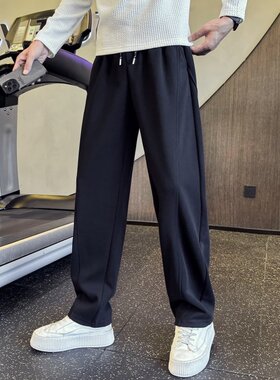 春夏矮小个子男XS号休闲裤宽松高街小码直筒长裤潮牌弯刀运动卫裤