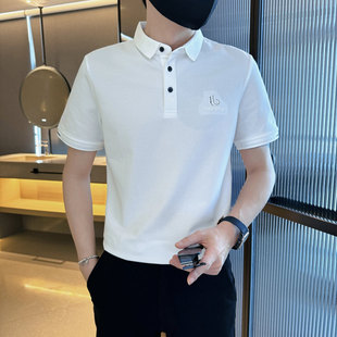 S号XS商务短袖 小个子夏季 小码 男装 t恤小伙休闲字母刺绣翻领polo衫