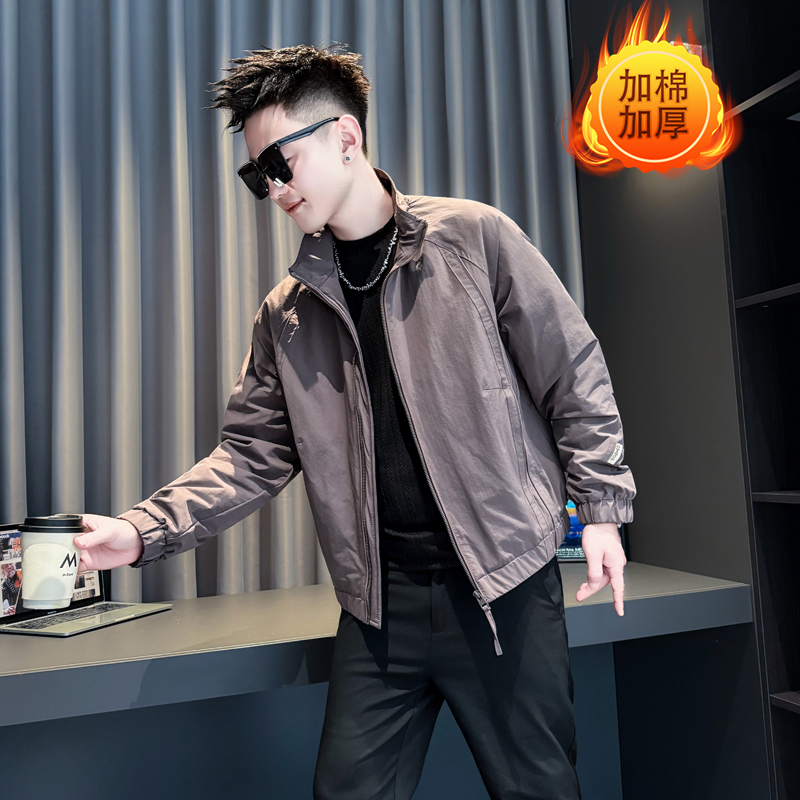 秋冬矮个子工装百搭立领外套男S号XS160加棉保暖夹克上衣小码男装