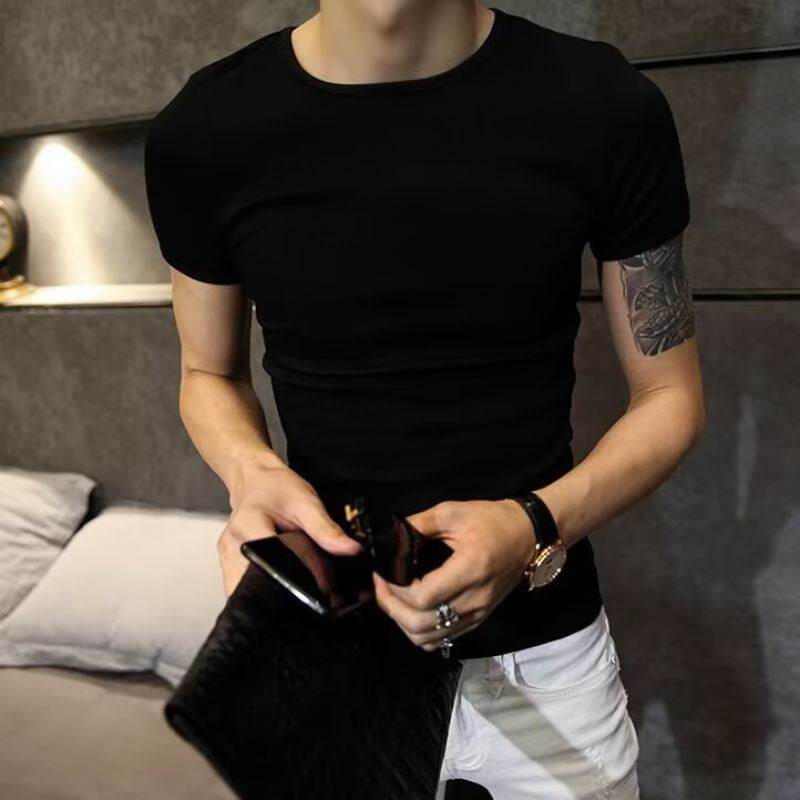 XS加小码男社会小伙小号纯色短袖T恤圆领打底衫S号150瘦人紧身t恤
