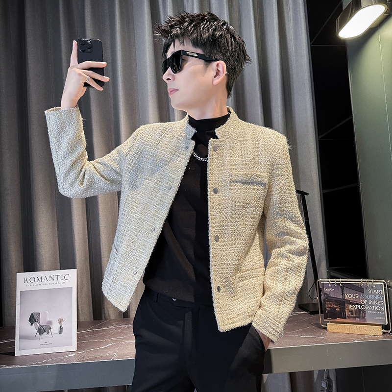 小码男装155矮个子XS号修身S款160秋冬妮子夹克衫短上衣毛呢外套