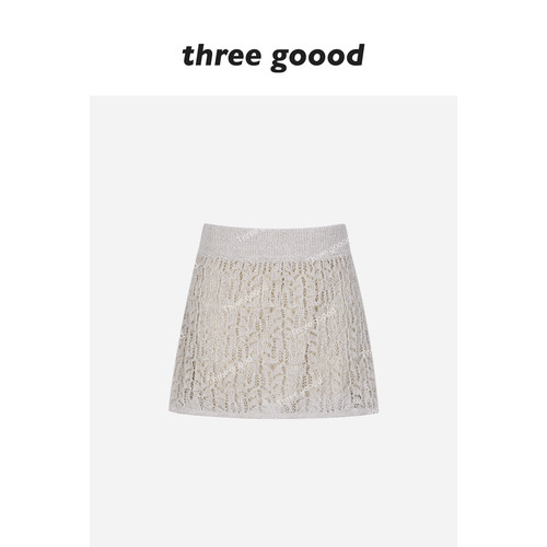 THREEGOOOD镂空提花针织半裙