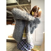 开衫 毛茸茸手工羊毛拉毛短款 蓬松甜妹保暖上衣 GOOOD殷三吉 THREE