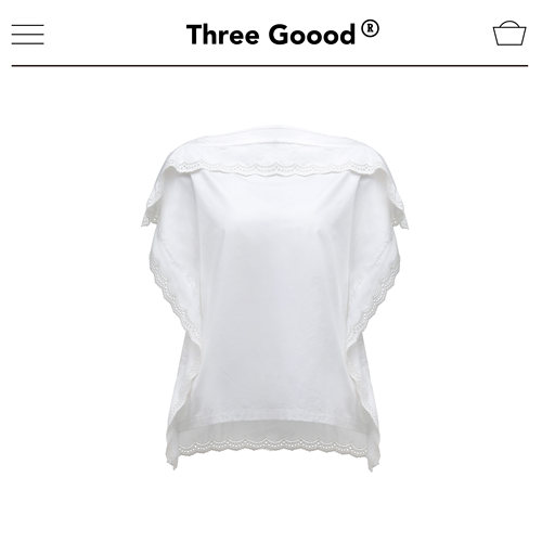 THREE GOOOD殷三吉 枕头套趣味感小众一字肩花边衬衫 SC230305