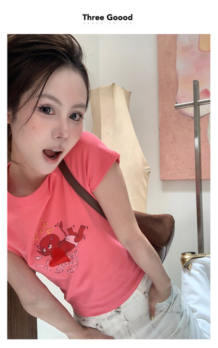 THREEGOOOD暗黑风印花T恤