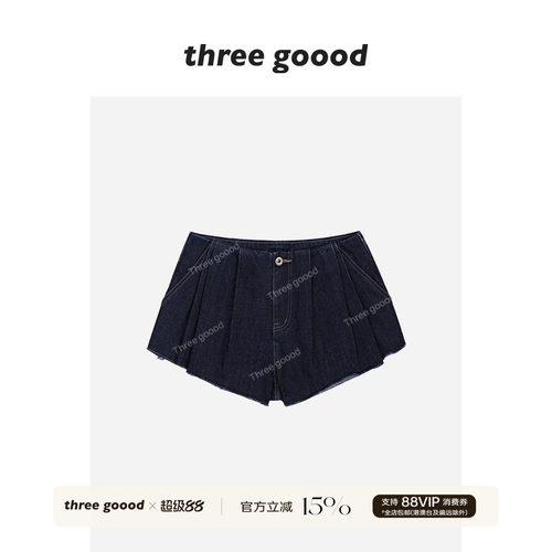 THREE GOOOD殷三吉 wildox丹宁无腰牛仔超短裤休闲松弛感