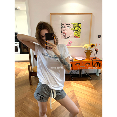 迷你星星数字印花短裤