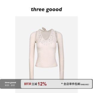 套装 THREE 挂脖烫钻吊带坎肩时尚 繁星点缀 节日氛围 GOOOD殷三吉