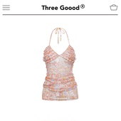 THREE GOOOD殷三吉OD独家东南亚海岛风性感印花挂脖吊带ST230280