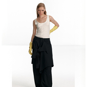 GOOOD殷三吉 交错回廊层次感绑带西装 裤 THREE 女2025秋冬新休闲裤