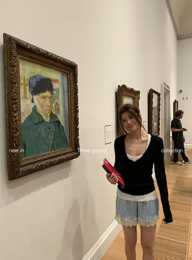 THREE GOOOD殷三吉 遇见梦境 格纹印花蕾丝花边拼接短裤