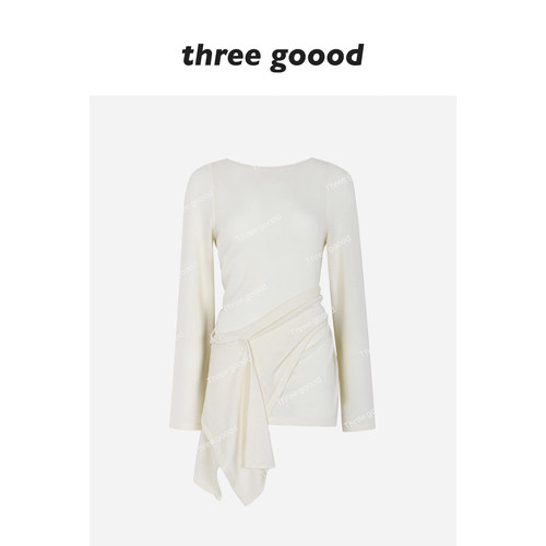 THREEGOOOD宽松绑带一衣多穿T