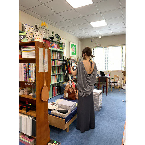 荡领T恤后背系带宽松舒适上衣