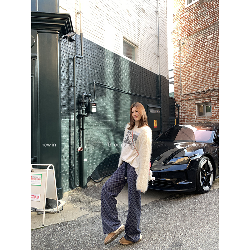 THREEGOOOD腰节拼接螺纹加厚裤