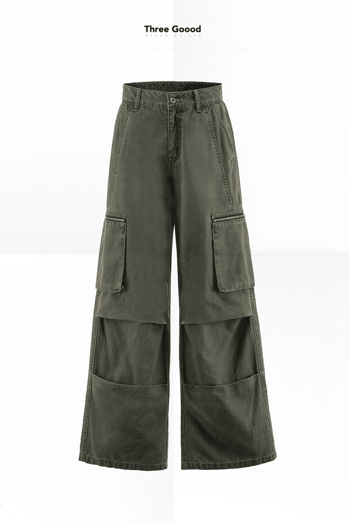 军绿工装牛仔裤THREEGOOOD