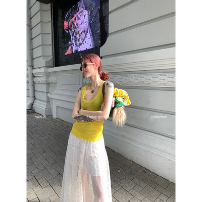 THREE GOOOD殷三吉100羊毛简约通勤百搭显瘦u领针织背心Y725S0063