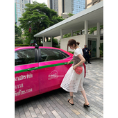 THREE GOOOD殷三吉格子拼接网纱高腰蓬蓬蝴蝶结半身裙