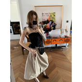 THREE GOOOD殷三吉 设计感反转腰头A字廓形中长半身裙