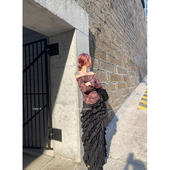 THREE GOOOD殷三吉一眼沦陷黑色气质重工立裁半身裙Y725G00236