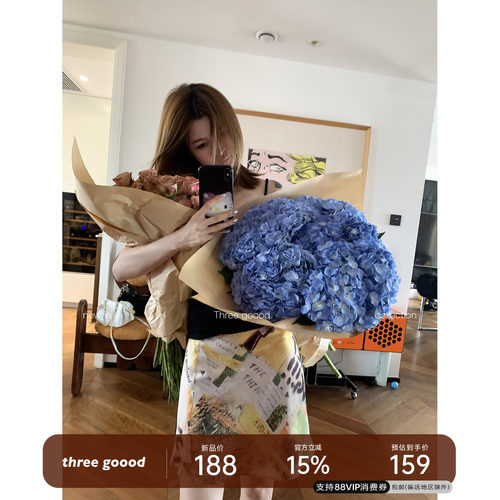 THREEGOOOD殷三吉满印印花半裙
