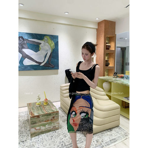 THREE GOOOD殷三吉 肩带绑带假两件针织背心吊带女夏新款修身显瘦
