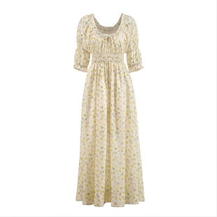 2025新款 山野柔风柠檬抽抽收腰显瘦连衣裙 GOOOD殷三吉 THREE