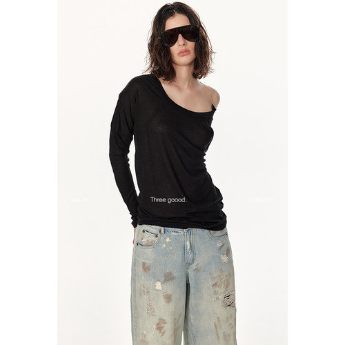 THREEGOOOD落莹星莱赛尔U领T恤