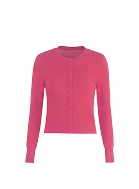 THREE GOOOD殷三吉 浮光浅梦100%绵羊毛包扣圆领开衫 DZZ240053