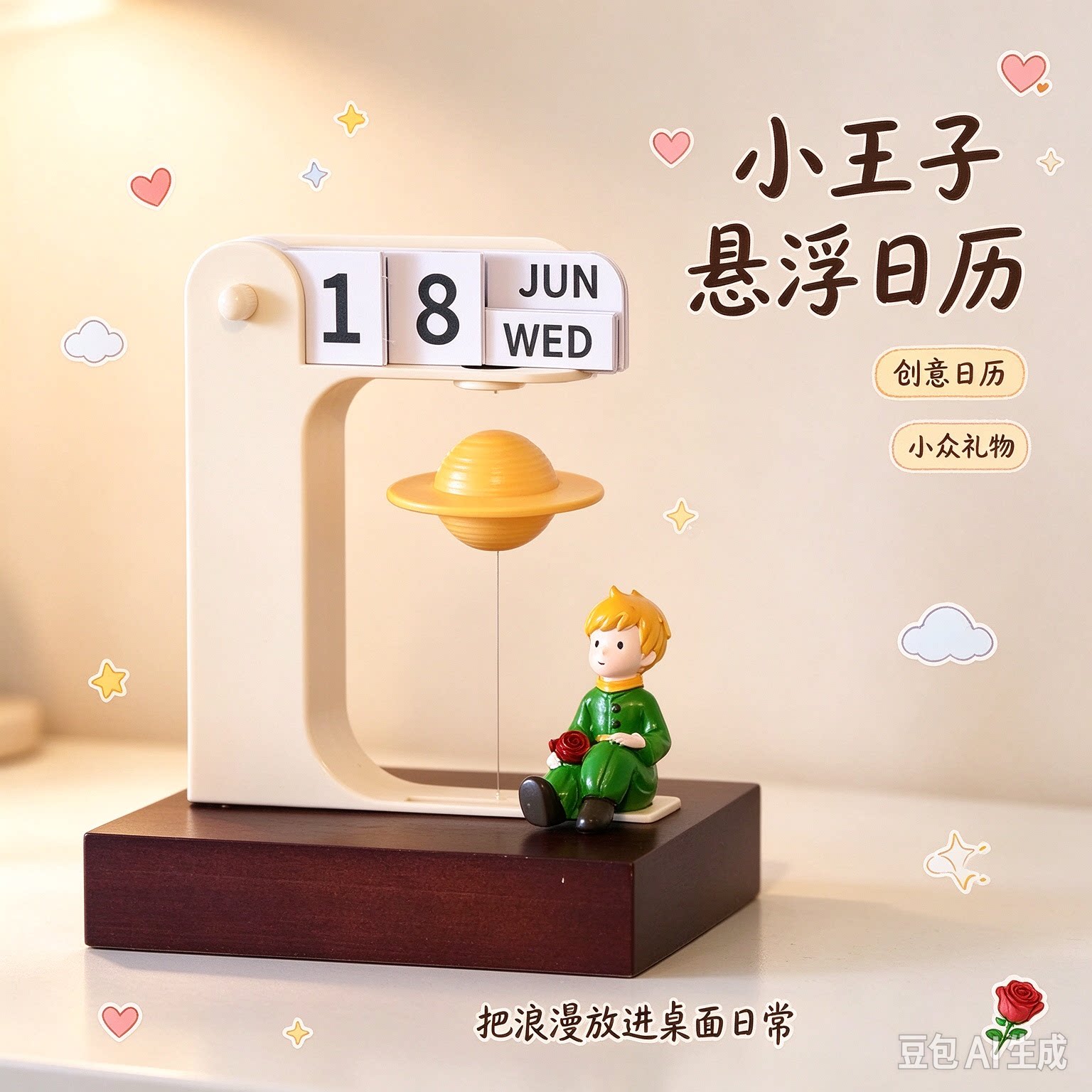 小王子悬浮日历 创意桌面摆件女生闺蜜生日礼物小众特别实用礼品