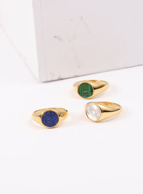 复古白色贝母贝壳戒指