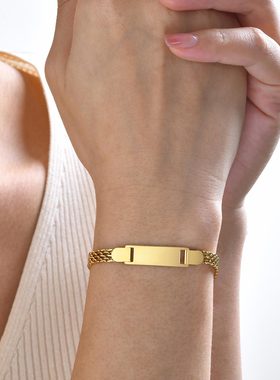 欧美INS风跨境网状钛钢镀18K金手链手饰女百搭时尚个性配饰小礼物