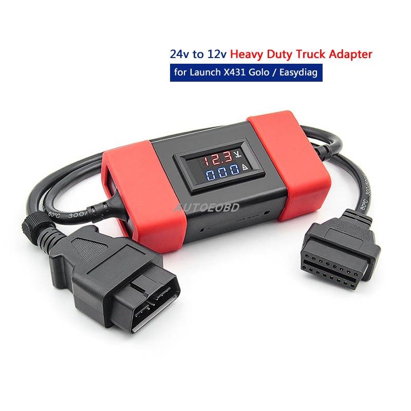 24V to 12V Heavy Duty Truck Adapter Cable for X431 GOLO Easy