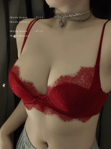Кружевной сексуальный бюстгалтер, тонкий поддерживающий комплект, летнее красное нижнее белье