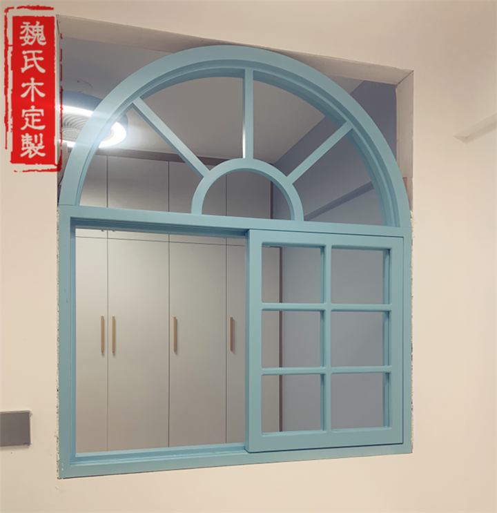 定制实木窗平开窗户欧式窗拱形窗隔断窗地中海窗上下滑动窗推拉窗