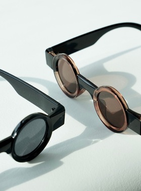 防晒圆框日潮复古男墨镜