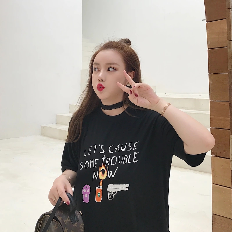【冰點價】胖MM短袖女2018新款學生寬松百搭大碼女T恤