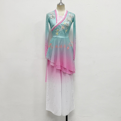 雨濯春尘表演服舞蹈服雪纺2024