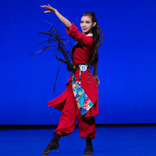 少年行演出服女中国风古装汉服侠客剑舞表演服古典舞剧目艺考服男