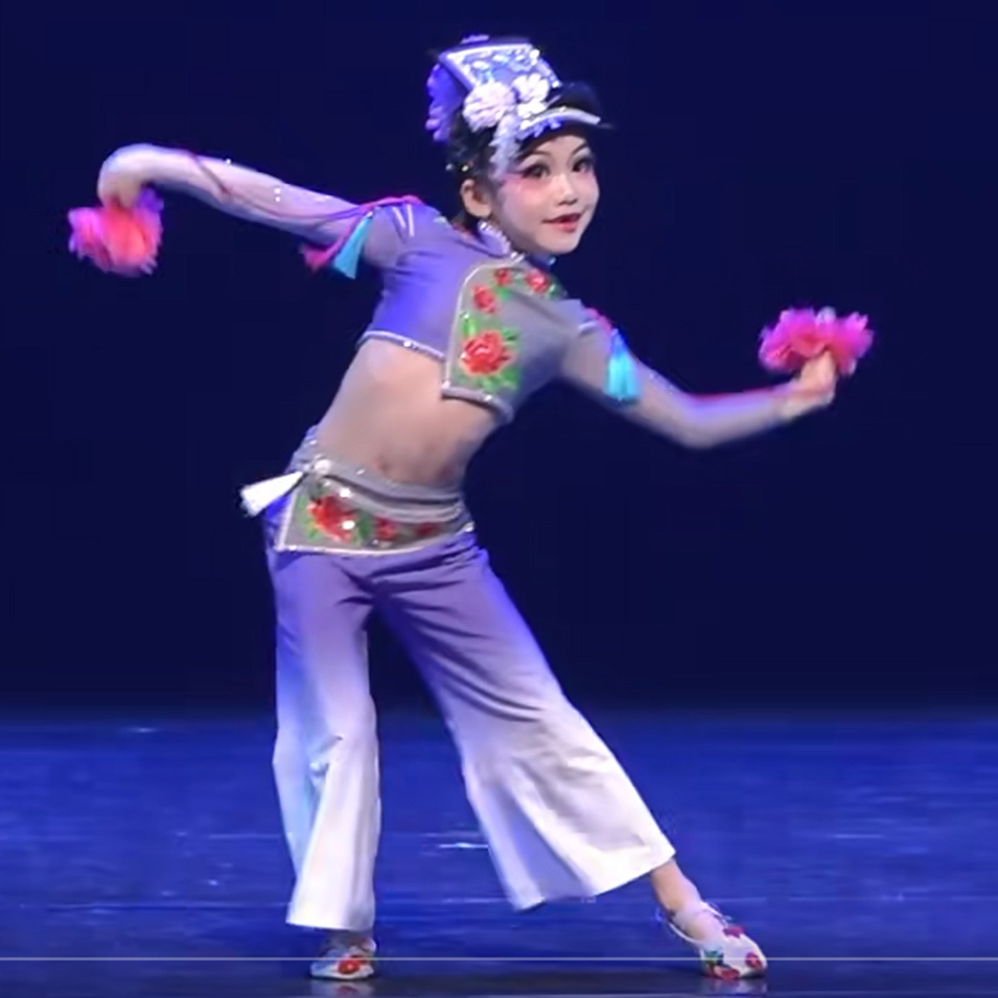 新款小兰花尔玛羌族舞演出服女羌铃声声剧目服少儿女童表演艺考服