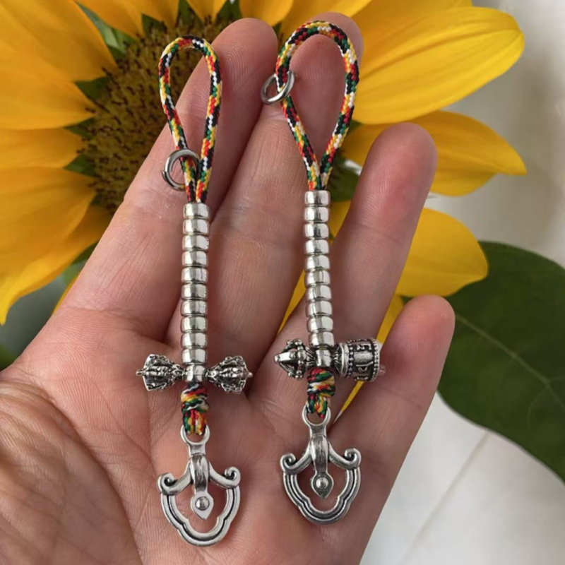 藏式金刚铃杵108文玩手串手拨计子数器卡子 计数侧挂配件DIY流苏