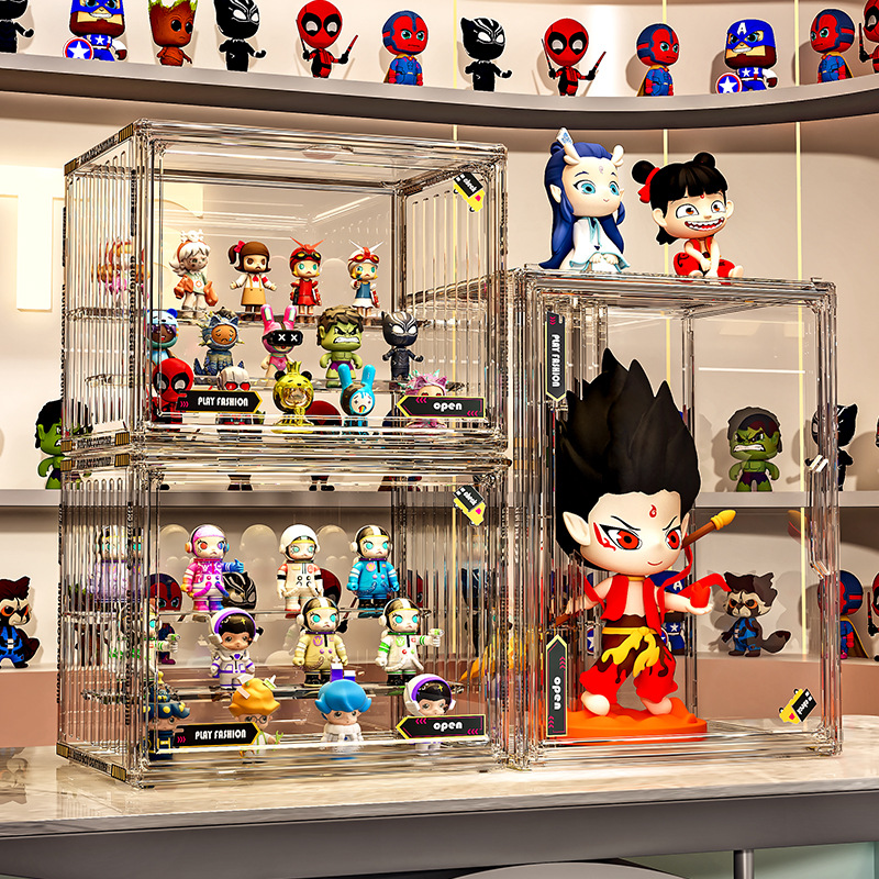 手办展示盒泡泡玛玩偶盲盒展示柜