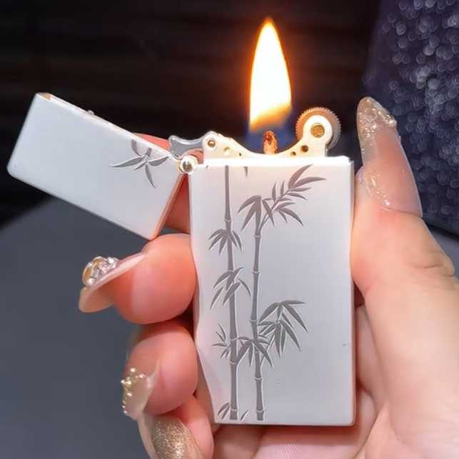 老式煤油打火机超薄镀银合金砂轮复古式坚固耐用个性创意送男友潮