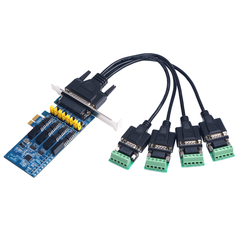西霸E1-PCE852-4S PCI-E转4口RS485/RS422光电隔离串口扩展卡配线