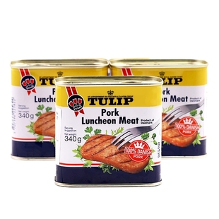 郁金香猪肉午餐肉罐头tulip罐头340g丹麦进口健身三明治专用即食